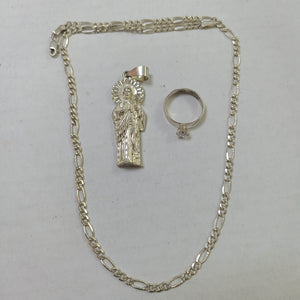 ANILLITO, CADENA, DIJE PLATA 23.5 GRMS (SEMINUEVO)