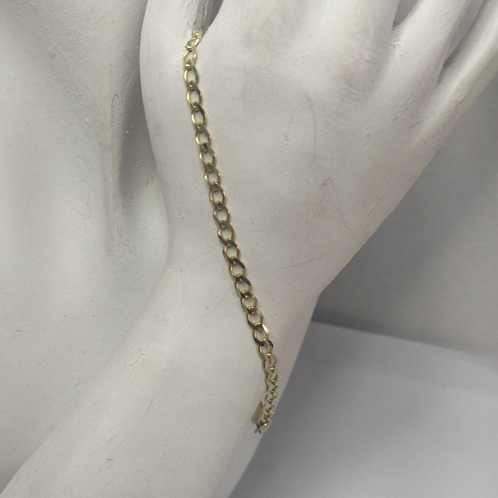 PULSERA TEJIDO BARBADA 14K 21 CM 3.8 GR (NUEVO)