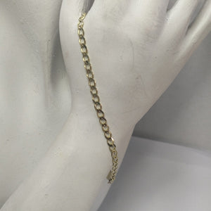 PULSERA TEJIDO BARBADA 14K 21 CM 3.8 GR (NUEVO)