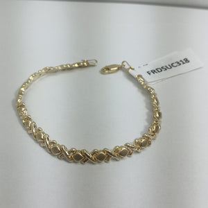 PULSERA ESPECIAL XOXO 14K 18 CM 6.1 GR (NUEVO)