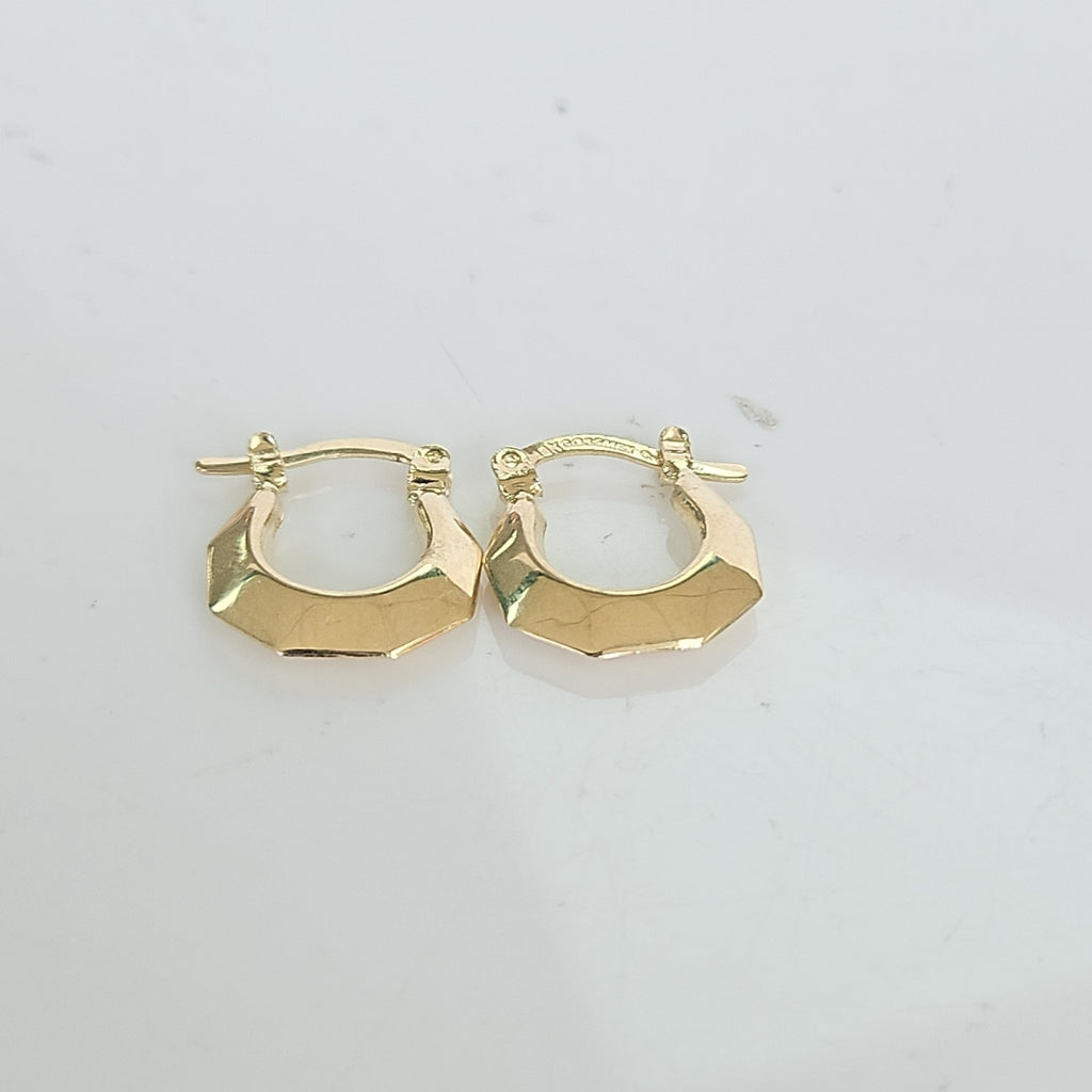 ARETES TEJIDO ARRACADA FACETADA 14K 1.3 GR (NUEVO)