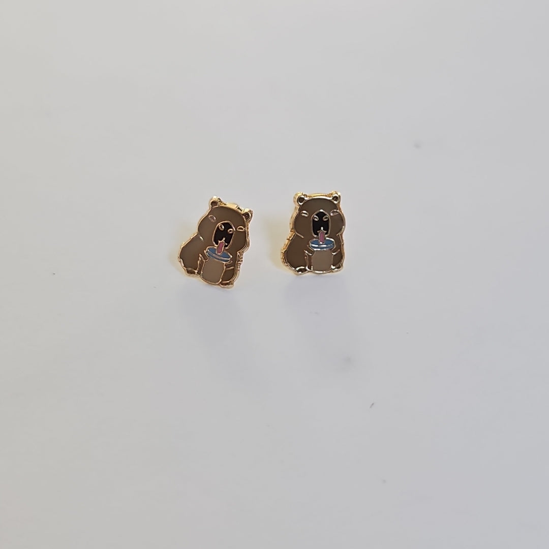 BROQUELES BROQUEL FIG CAPIBARA 14K 0.2657 GR (NUEVO)