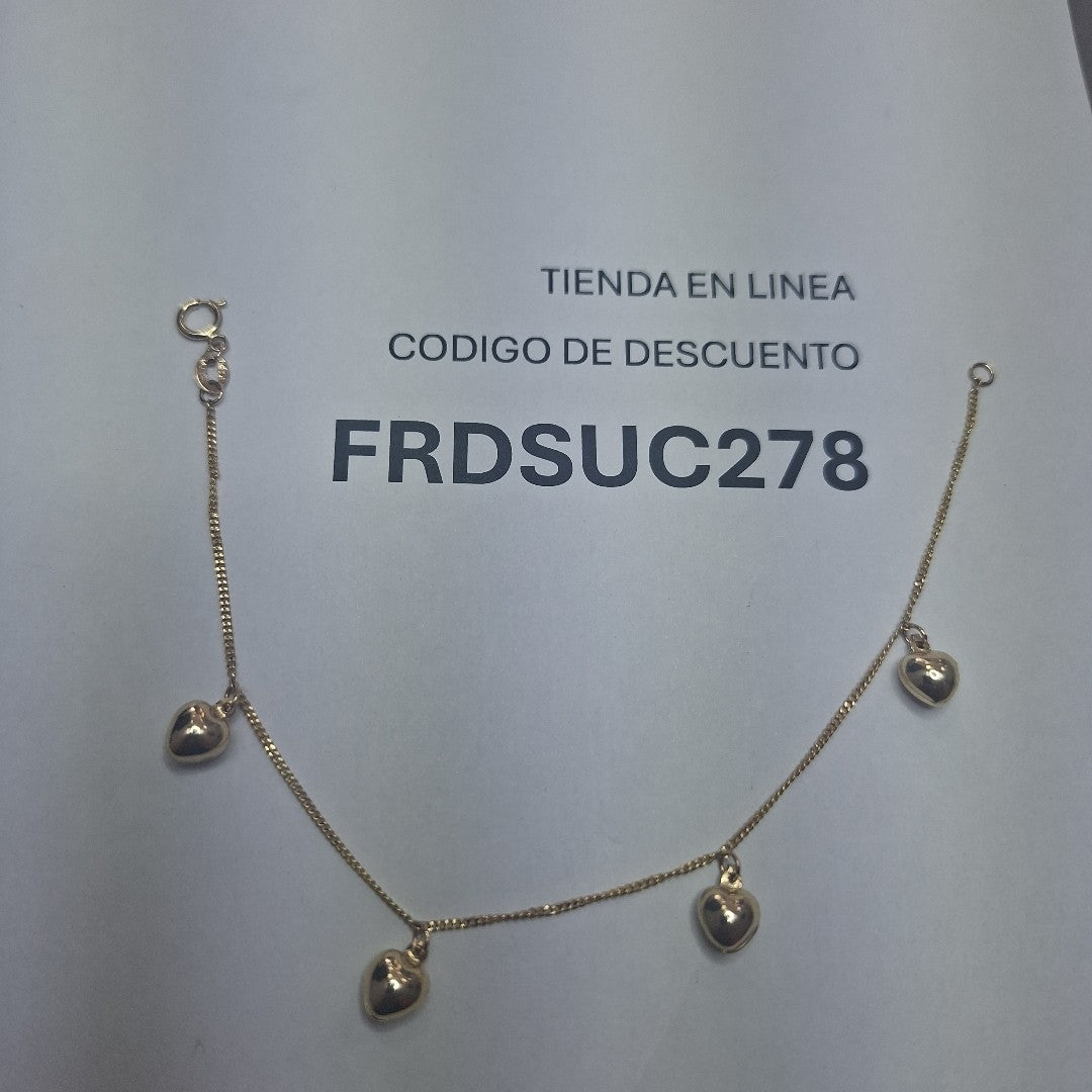 PULSERA ESPECIAL DIJES 10K 18 CM 1.6 GR (NUEVO)
