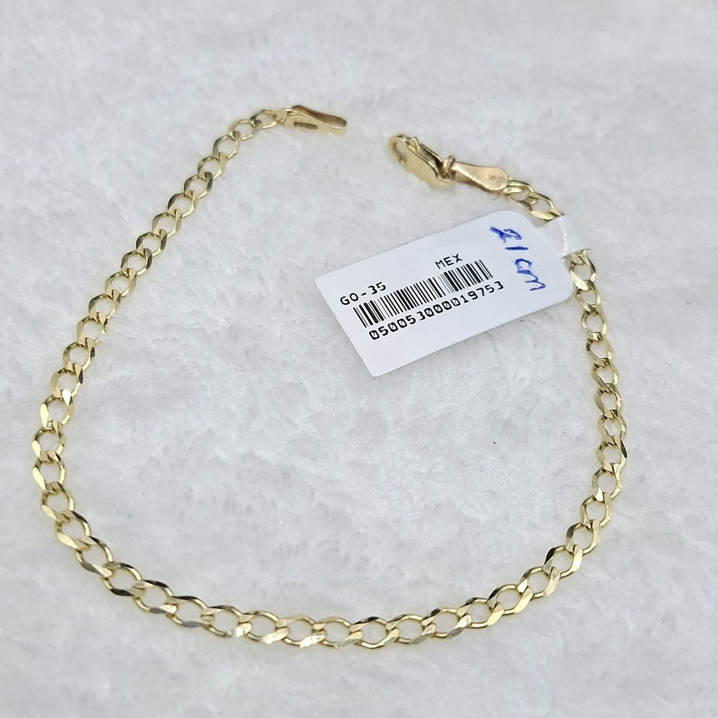 PULSERA TEJIDO BARBADA 14K 21 CM 3.9 GR (NUEVO)