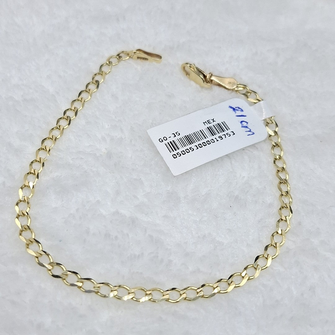PULSERA TEJIDO BARBADA 14K 21 CM 3.9 GR (NUEVO)