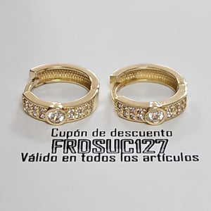 ARETES ARRACADAS C CIRCONIAS 10K 2.7 GR (NUEVO)
