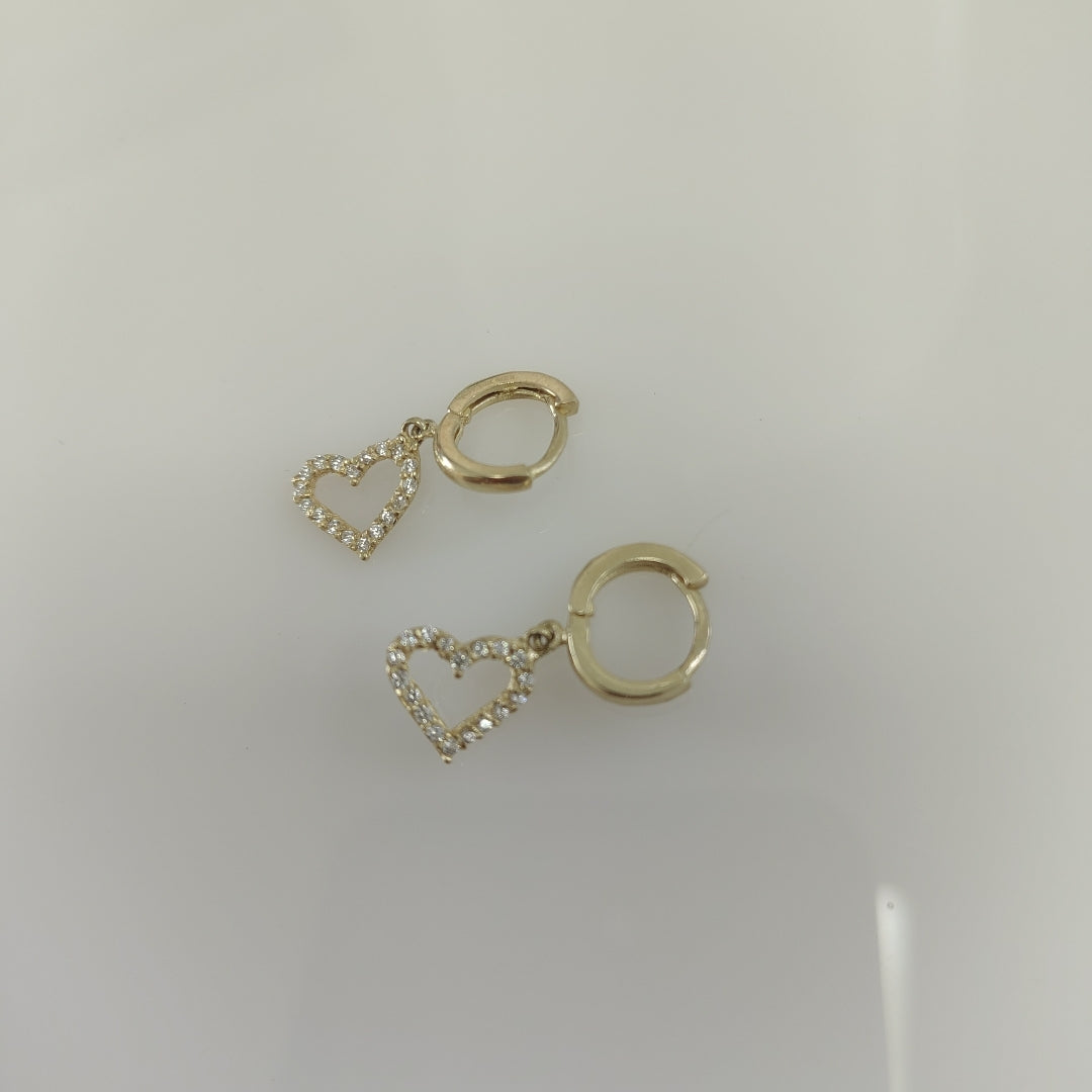 ARETES FIG CORAZON C CIRCONIAS 10K 1.9 GR (NUEVO)