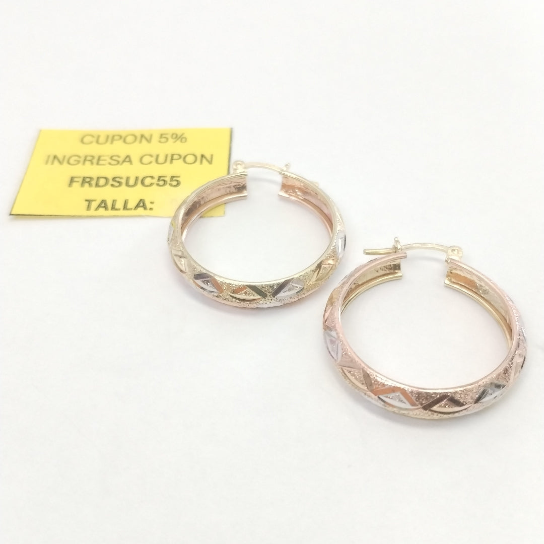 ARRACADAS PAR ORO, RODIADO 14 K 3.5 GRMS (SEMINUEVO)