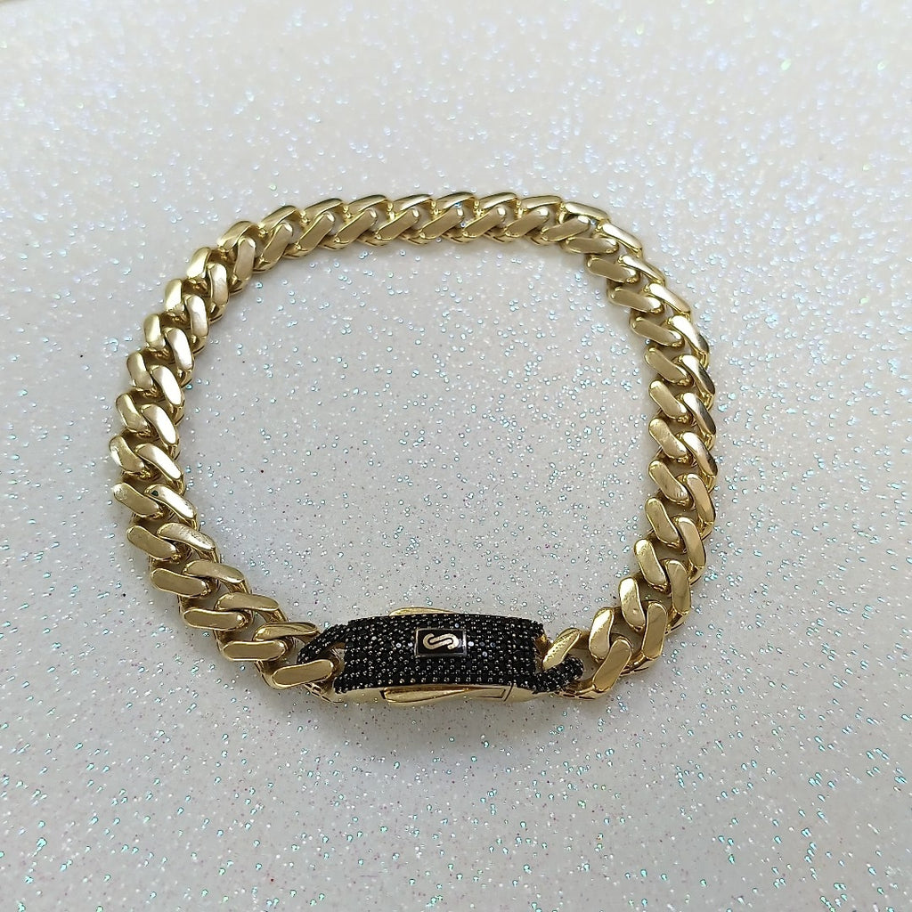 PULSERA CABALLERO MONACO ORO 10K 9.8 (NUEVO)