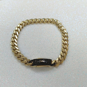 PULSERA CABALLERO MONACO ORO 10K 9.8 (NUEVO)