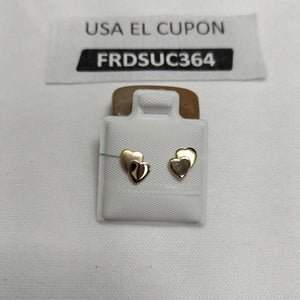BROQUELES BROQUEL CORAZON DOBLE 14K 0.2171 GR (NUEVO)
