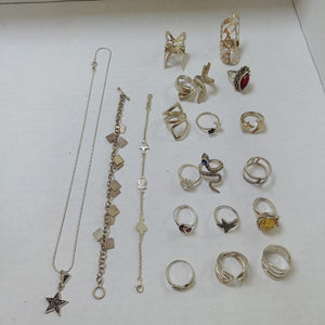 ANILLITO,CADENA,DIJE,PULSERA PLATA 116,30 GRMS (SEMINUEVO)