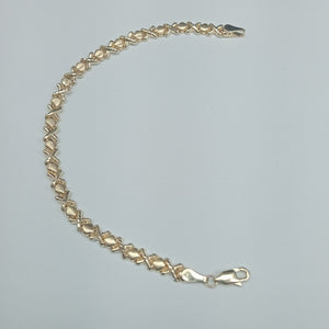 PULSERA ESPECIAL XOXO 14K 18 CM 6 GR (NUEVO)