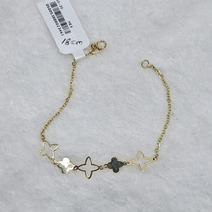 PULSERA TEJIDO ESP CON TREBOL 14K 18 CM 1.6 GR (NUEVO)