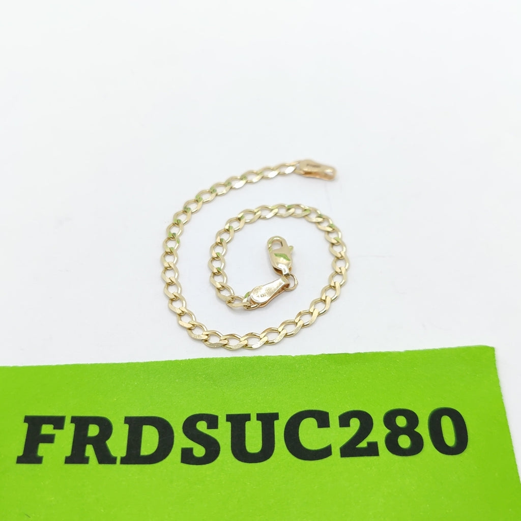 PULSERA TEJIDO BARBADA 14K 18 CM 3.4 GR (NUEVO)