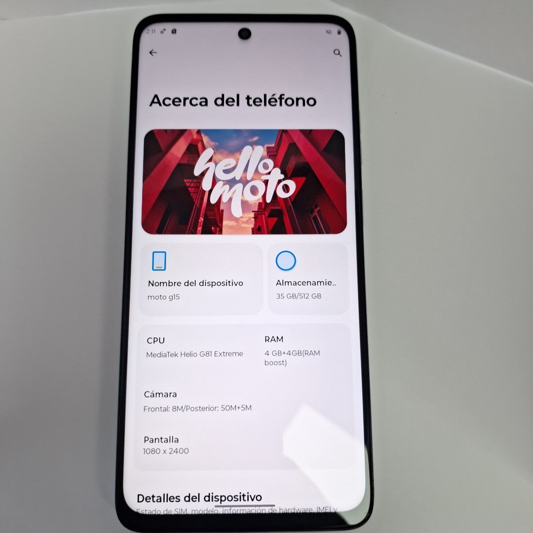 CELULAR MOTOROLA MOTO G15 XT2521-2 (2025) 512 GB 4 GB RAM (SEMINUEVO)