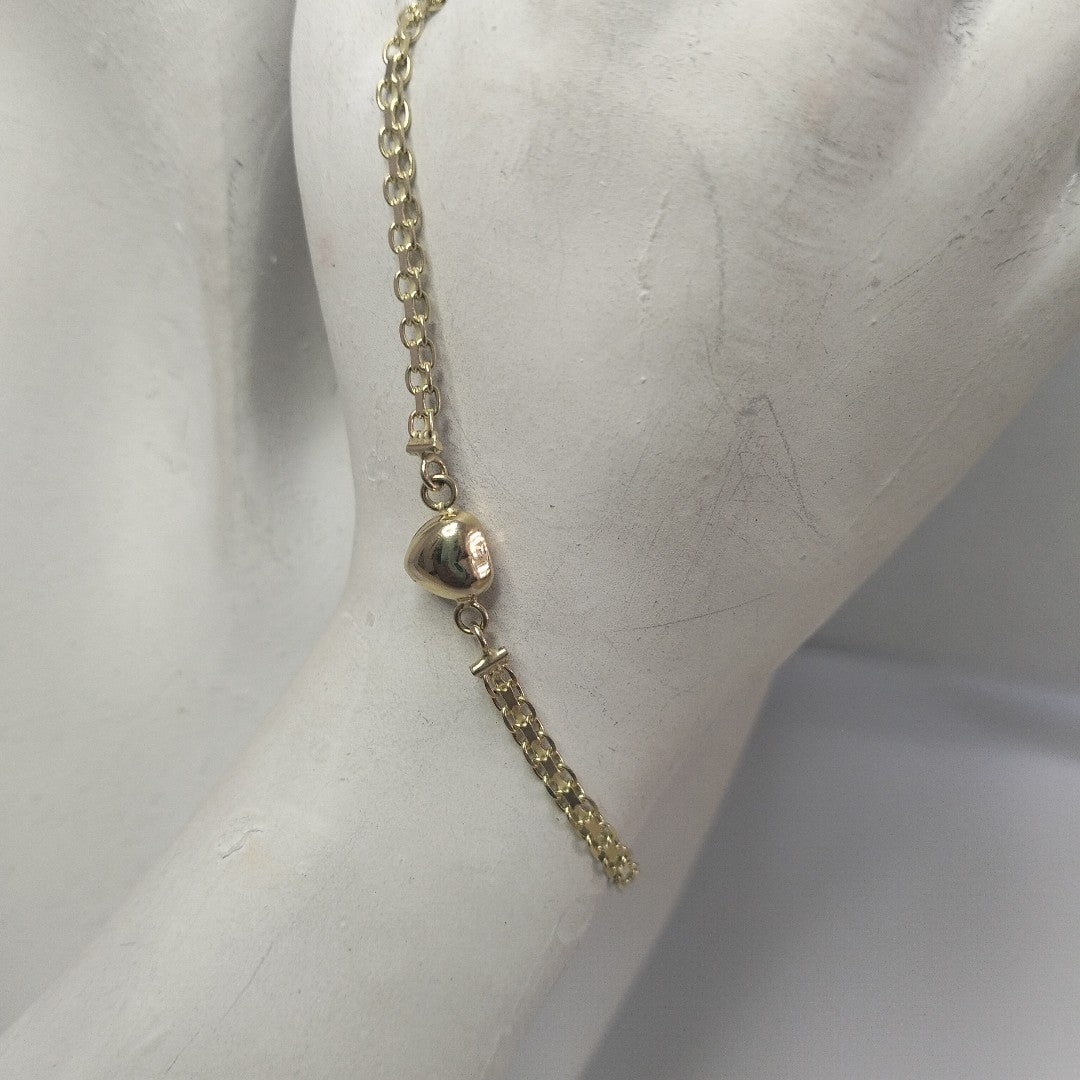 PULSERA ESPECIAL C CORAZON 14K 18 CM 2.7 GR (NUEVO)
