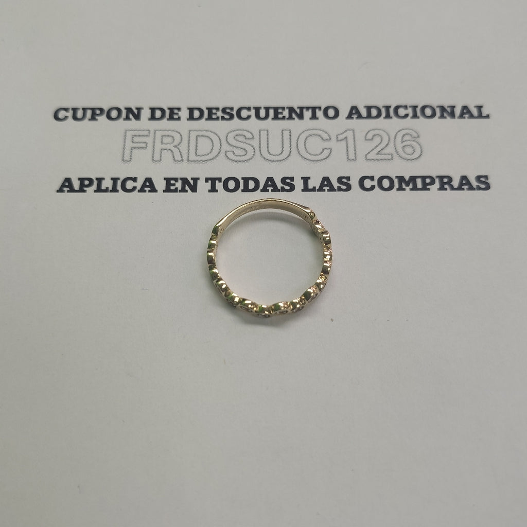 ANILLO ANILLITO C CIRCONIAS 14K 9 TALLA 2.1 GR (NUEVO)