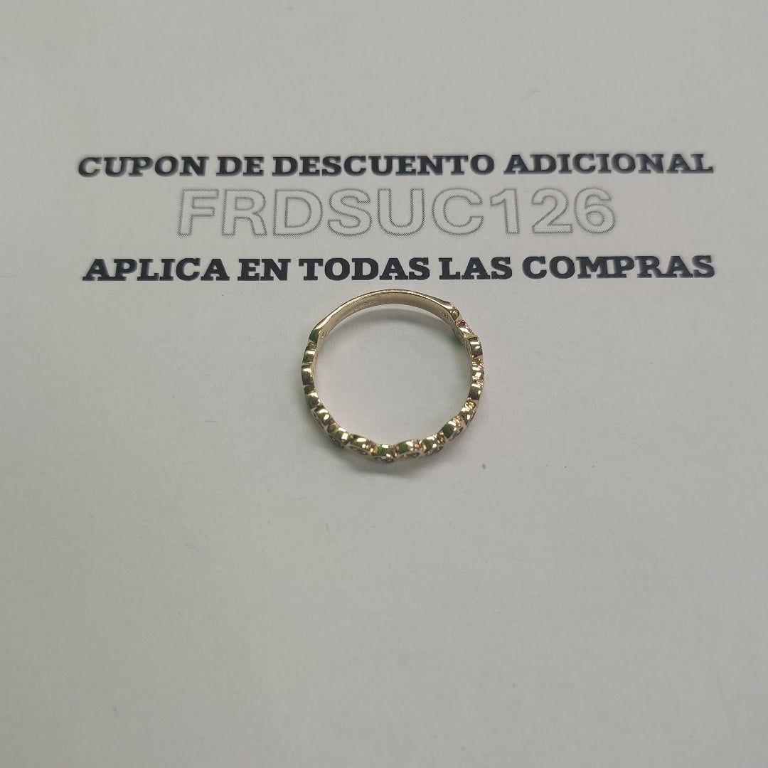 ANILLO ANILLITO C CIRCONIAS 14K 9 TALLA 2.1 GR (NUEVO)