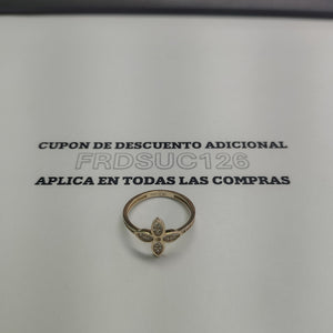 ANILLO ANILLITO FLOR C CIRCONIAS 14K 8 TALLA 1.9 GR (NUEVO)
