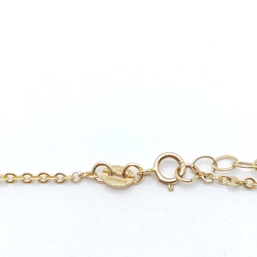 PULSERA ESPECIAL CON CORAZONES CONBINADOS 14K 18 CM 1.7 GR (NUEVO)