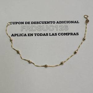 PULSERA ESPECIAL CON BOLITAS 14K 18 CM 1.4 GR (NUEVO)