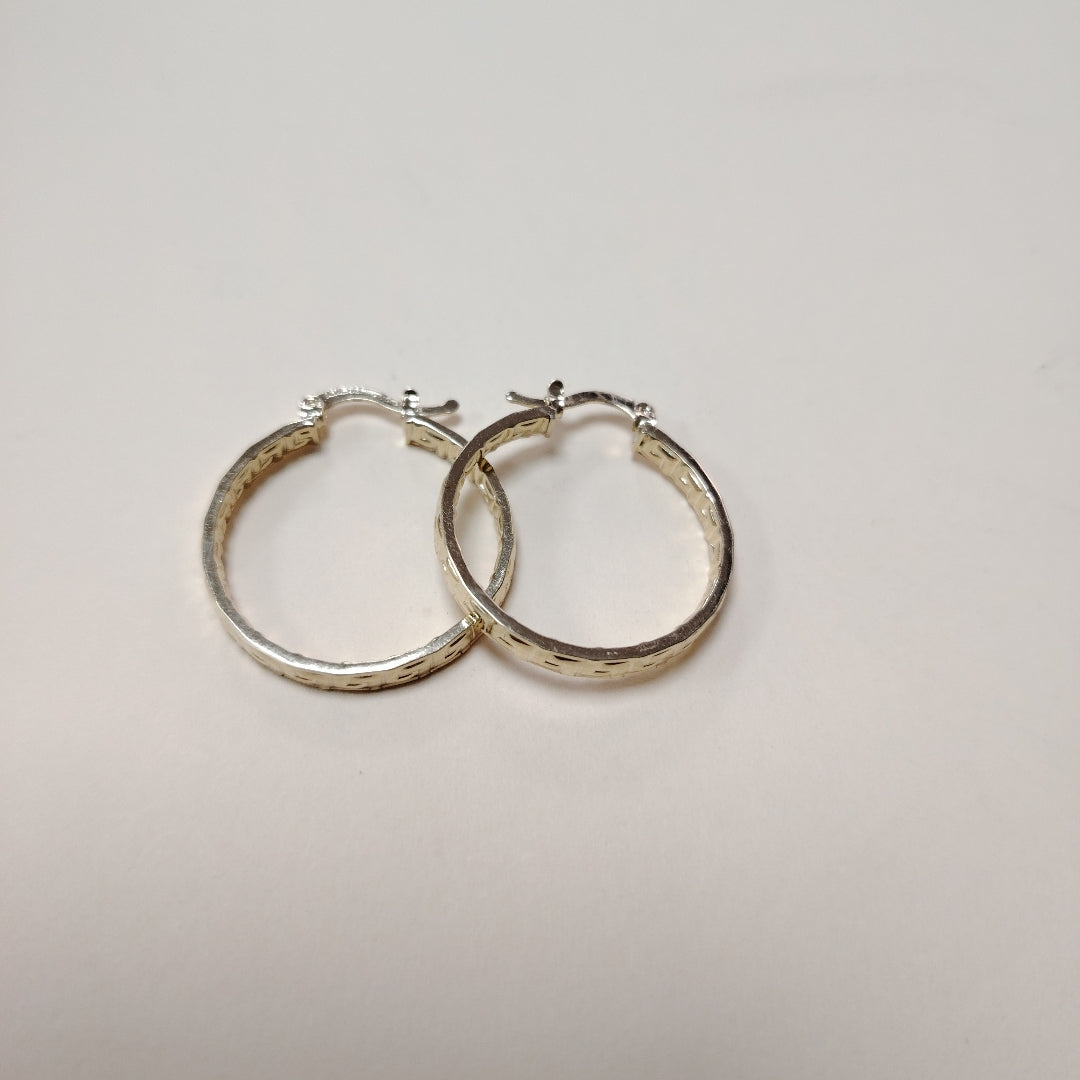 ARETES TEJIDO ARRACADA CON GRECAS 14K 2.7 GR (NUEVO)