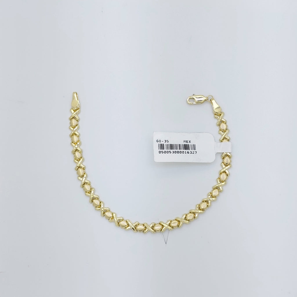 PULSERA ESPECIAL XOXO 14K 18 CM 6.1 GR (NUEVO)