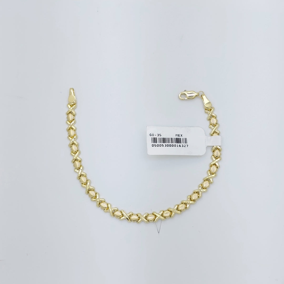 PULSERA ESPECIAL XOXO 14K 18 CM 6.1 GR (NUEVO)