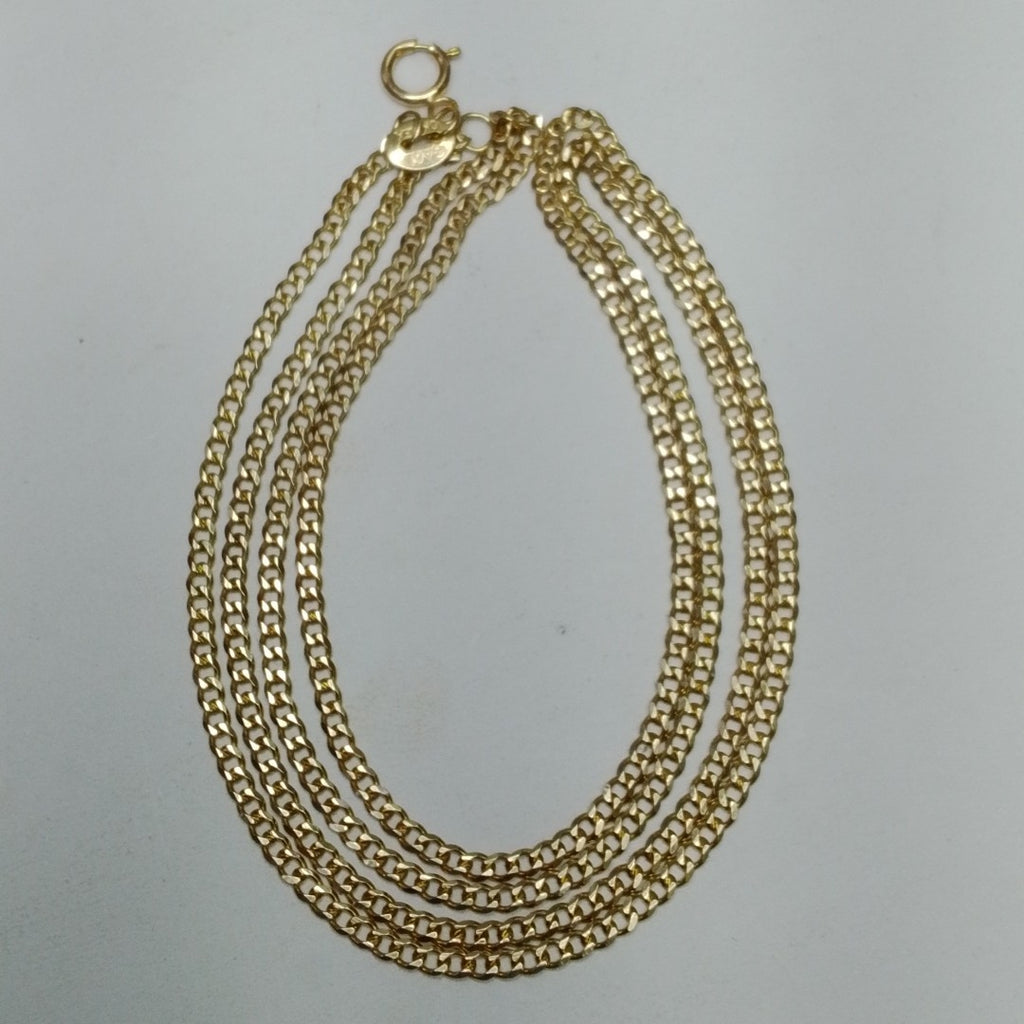 CADENAS TEJIDO BARBADA ORO 10K 60 CM 4.1 GR (NUEVO)