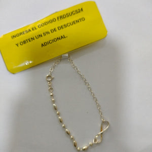 PULSERA TEJIDO INFINITO PLATA .925 18 CM 2.4 GR (NUEVO)