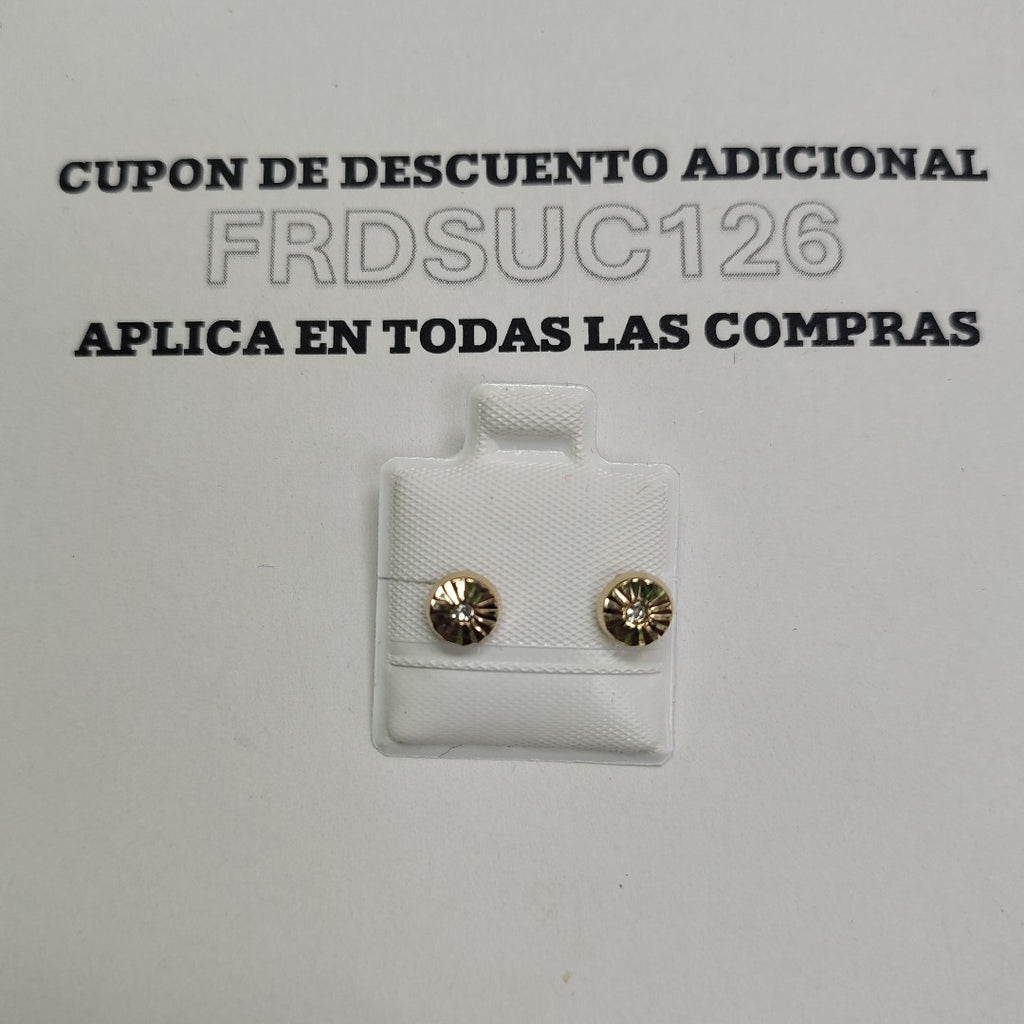 BROQUELES BROQUEL FIG BOTON C CIRCONIA 14K 0.2916 GR (NUEVO)