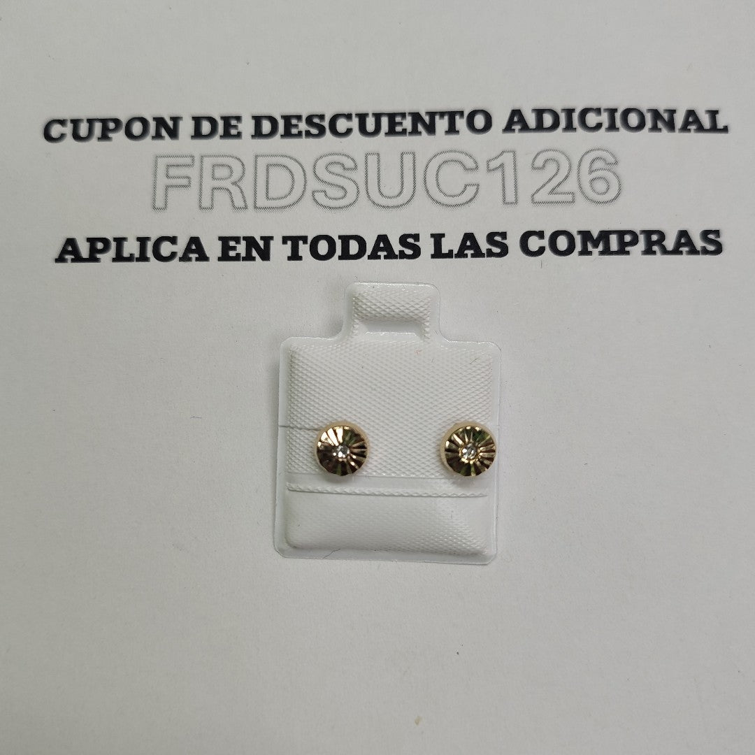 BROQUELES BROQUEL FIG BOTON C CIRCONIA 14K 0.2916 GR (NUEVO)