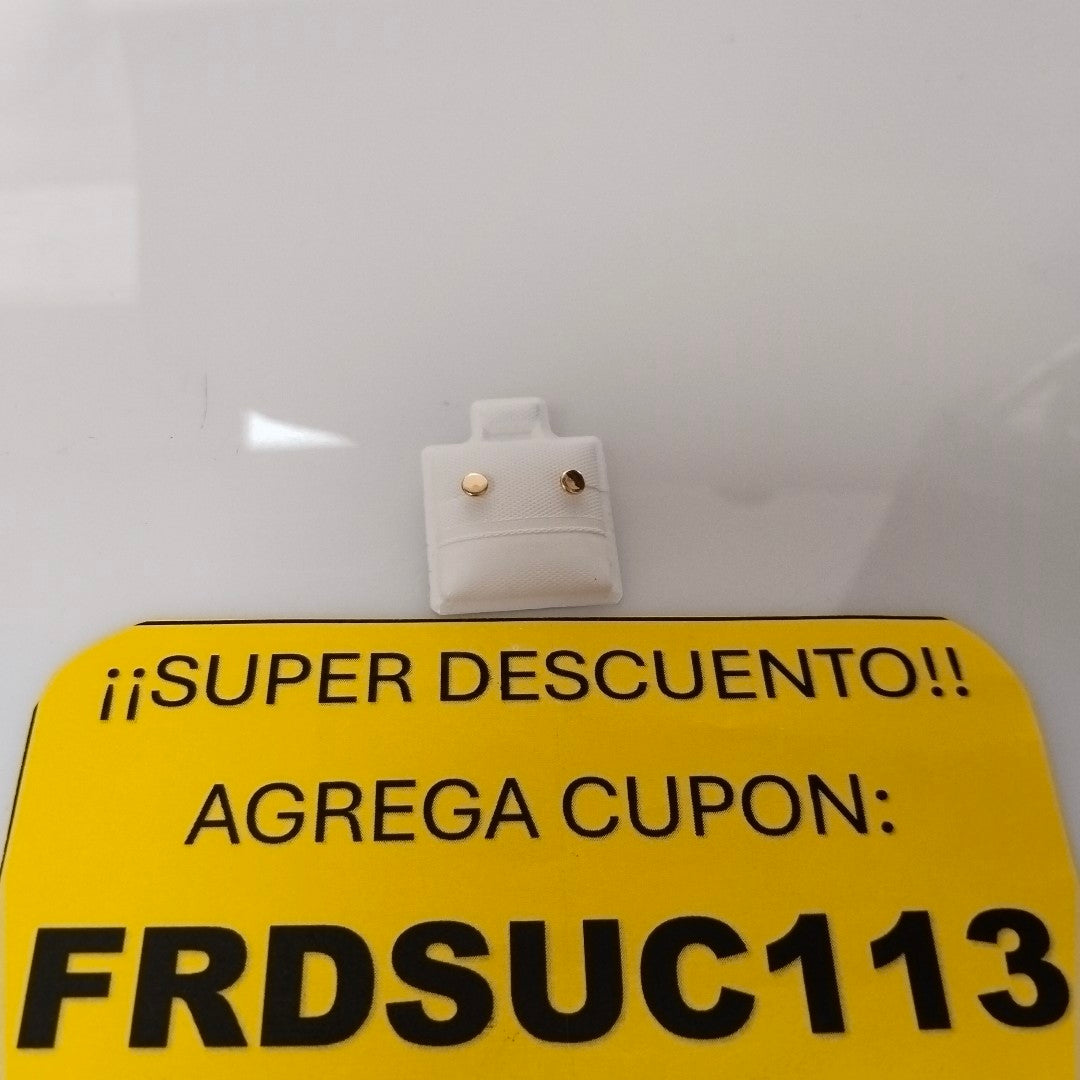 BROQUELES BROQUEL FIG TAPON REDONDO 14K 0.1408 GR (NUEVO)