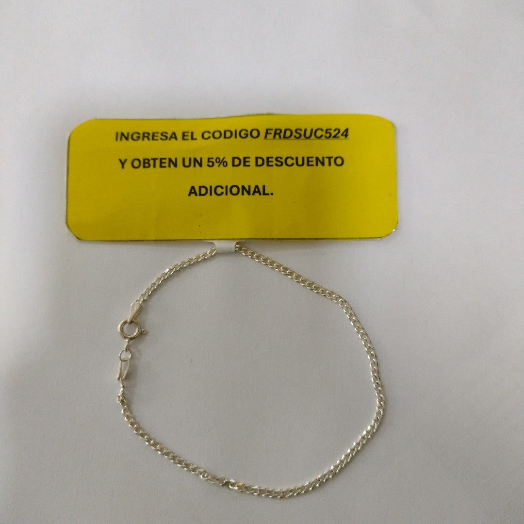 PULSERA TEJIDO BARBADA PLATA .925 18 CM 2 GR (NUEVO)
