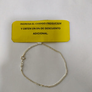 PULSERA TEJIDO BARBADA PLATA .925 18 CM 2 GR (NUEVO)