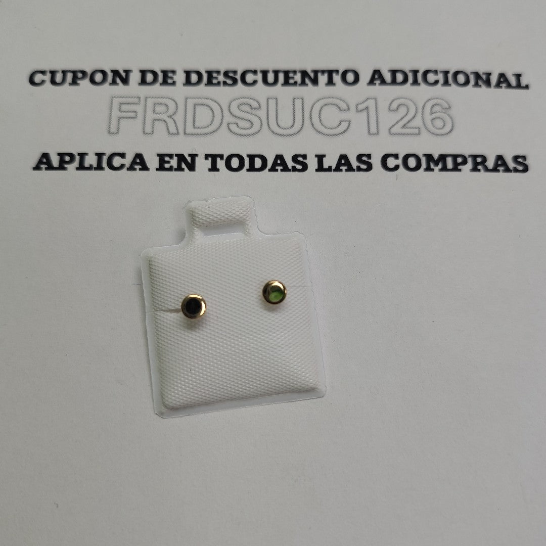 BROQUELES BROQUEL FIG TAPON REDONDO 14K 0.1408 GR (NUEVO)