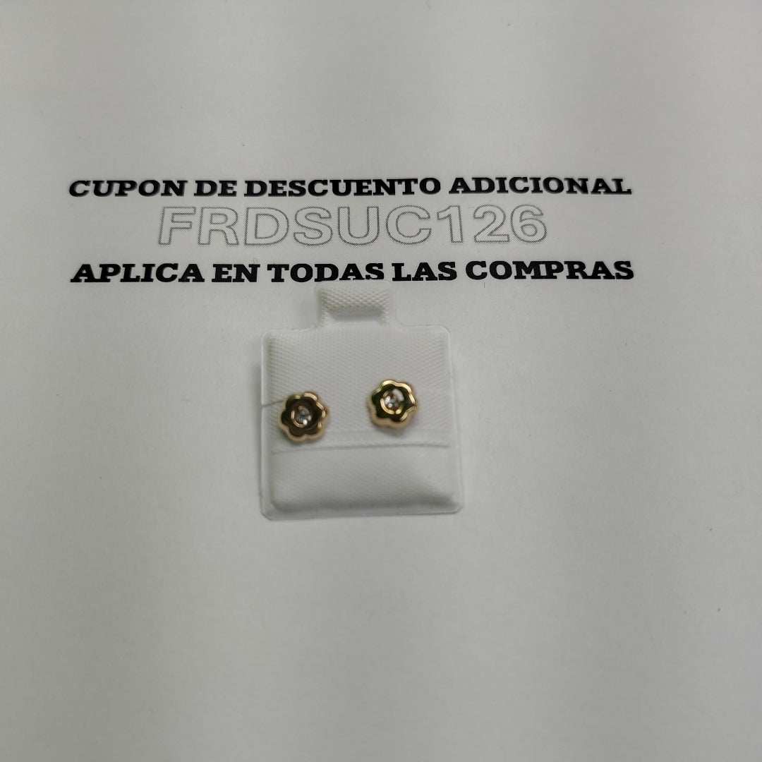 BROQUELES BROQUEL FIG FLOR C CIRCONIA 14K 0.2581 GR (NUEVO)
