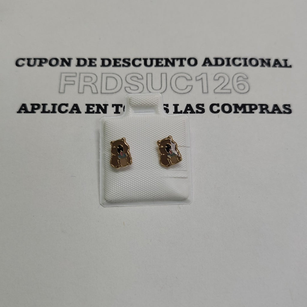 BROQUELES BROQUEL FIG CAPIBARA 14K 0.2657 GR (NUEVO)