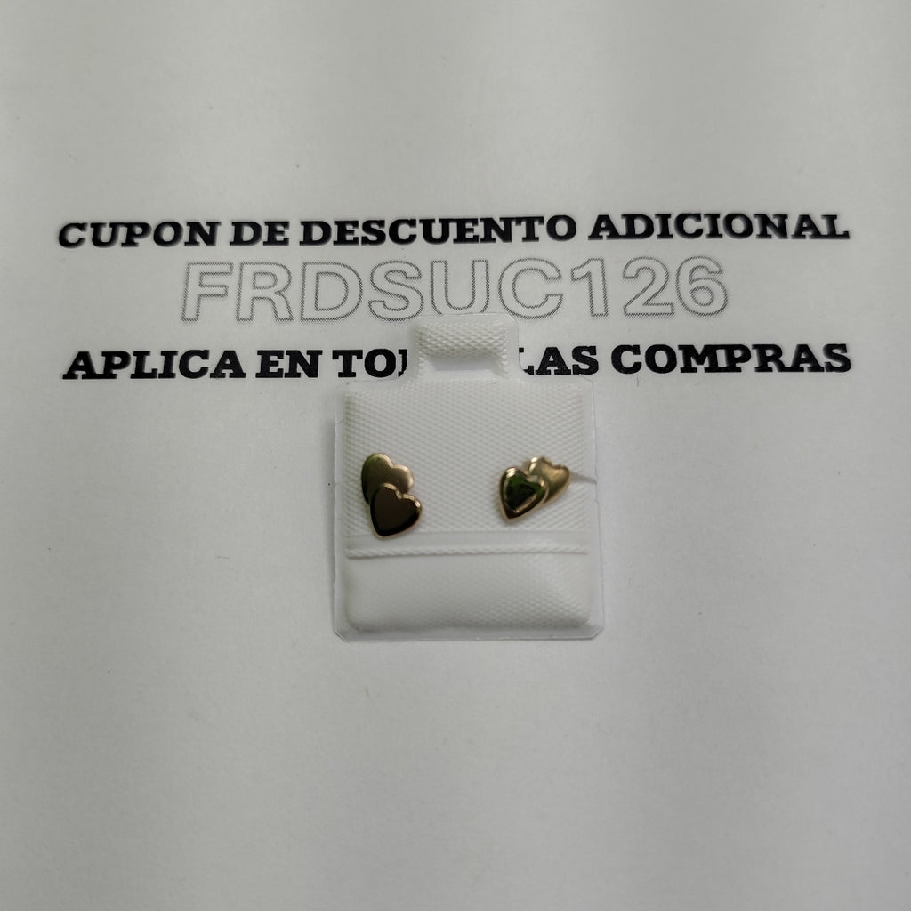 BROQUELES BROQUEL CORAZON DOBLE 14K 0.2171 GR (NUEVO)