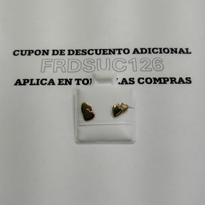 BROQUELES BROQUEL CORAZON DOBLE 14K 0.2171 GR (NUEVO)