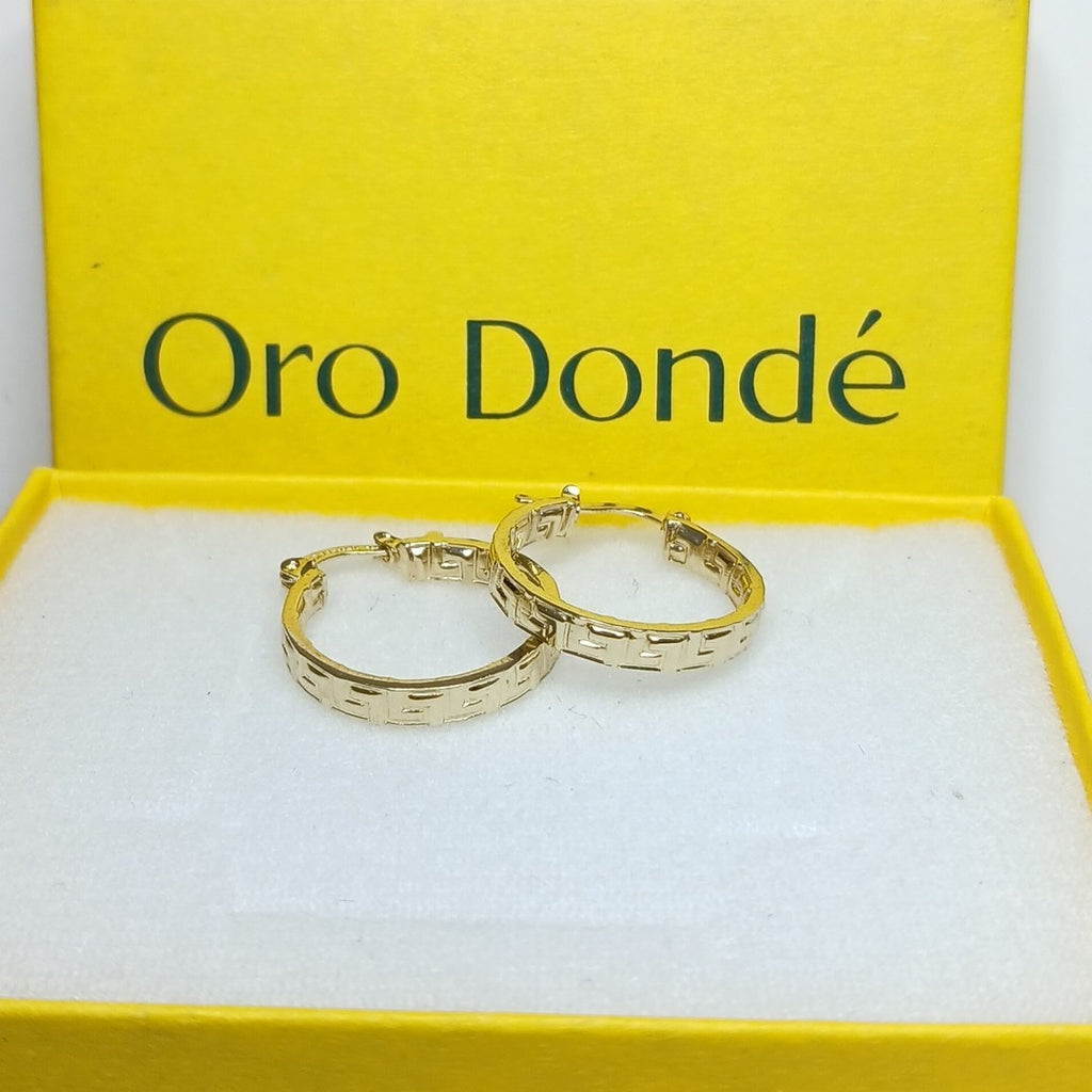 ARETES TEJIDO ARRACADAS TIPO GRECAS 14K 2.1 GR (NUEVO)