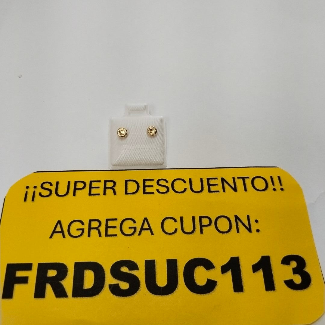 BROQUELES BROQUEL FIG BOTON RAYADO 14K 0.1577 GR (NUEVO)