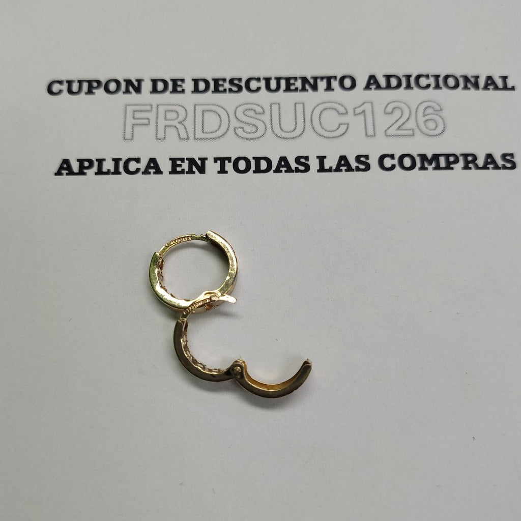 ARETES ARRACADAS C CIRCONIAS 10K 1.2 GR (NUEVO)