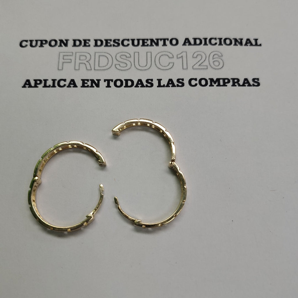 ARETES ARRACADA C GRECAS 14K 4.9 GR (NUEVO)