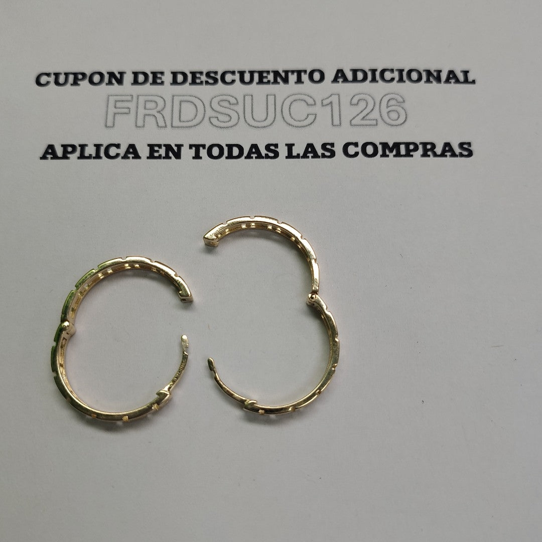 ARETES ARRACADA C GRECAS 14K 4.9 GR (NUEVO)