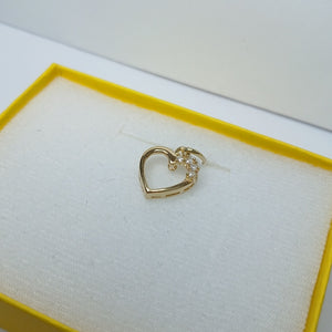 DIJE CORAZON CON CIRCONIAS 14K 1.4 GR (NUEVO)