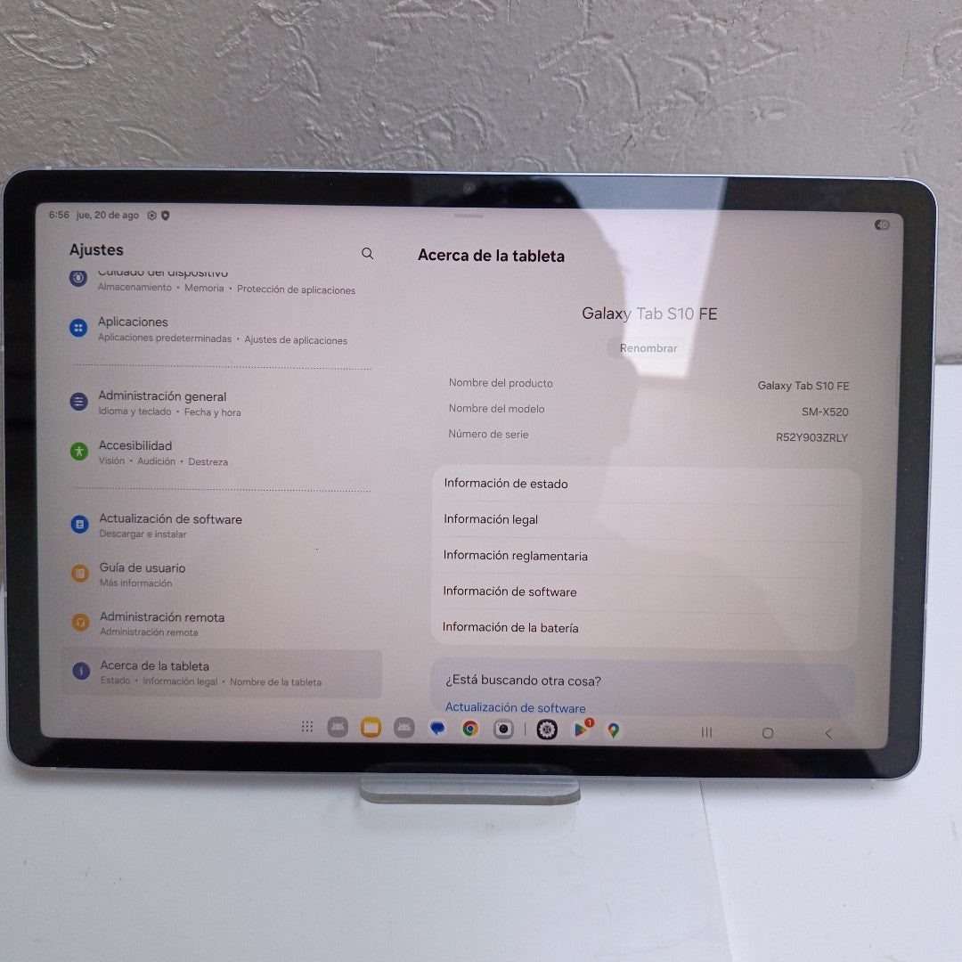 TABLETA SAMSUNG GALAXY TAB S10 FE SM-X520 (2025) 256 GB 12 GB RAM (SEMINUEVO)