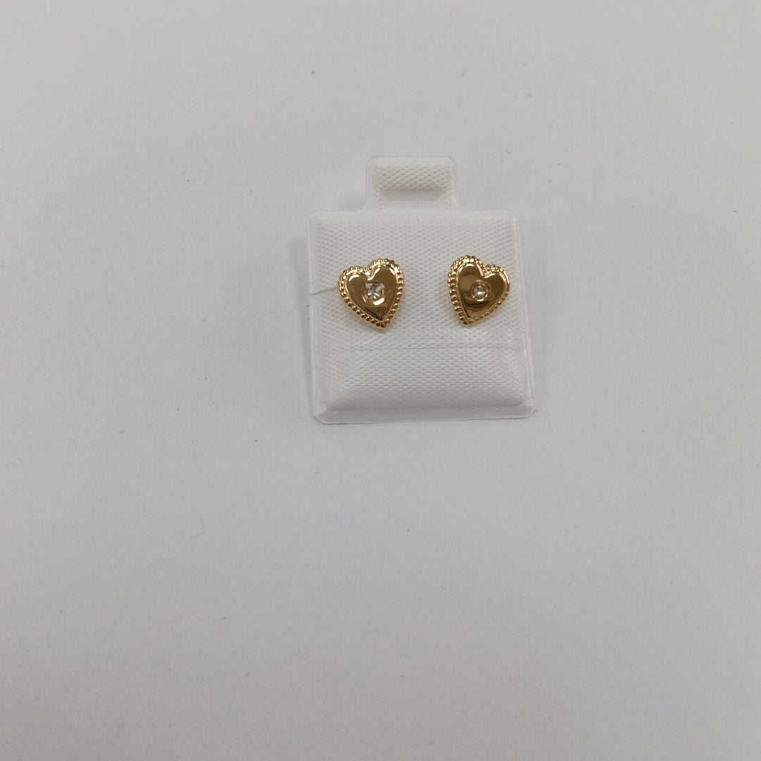 BROQUELES BROQUEL FIG CORAZON C CIRCONIA 14K 0.2614 GR (NUEVO)