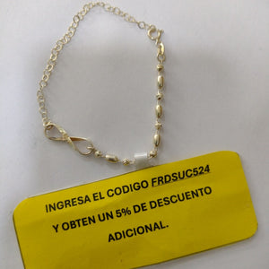 PULSERA TEJIDO INFINITO PLATA .925 18 CM 2.4 GR (NUEVO)